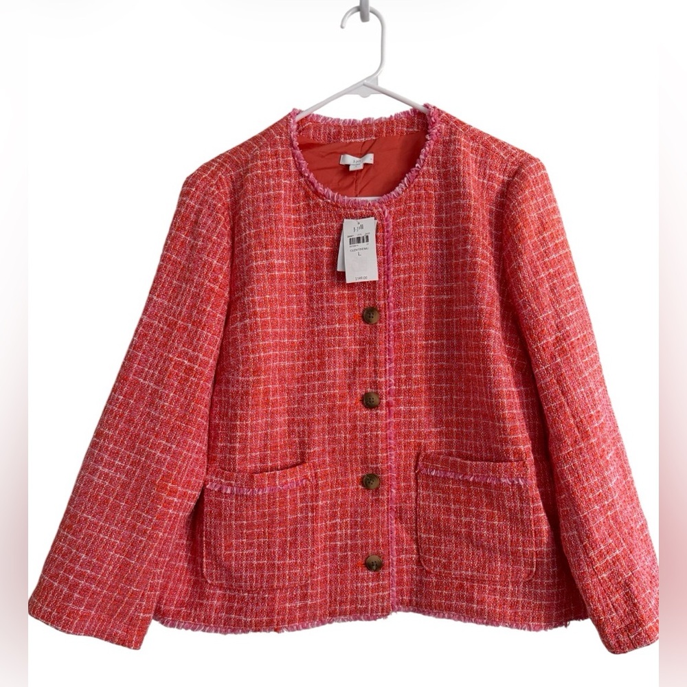 J. Jill Pink Textured Tweed Blazer - Picture 5 of 16